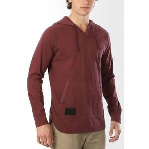 NEW ZIMEGO athletic v neck long sleeve henley pullover shirt in maroon
